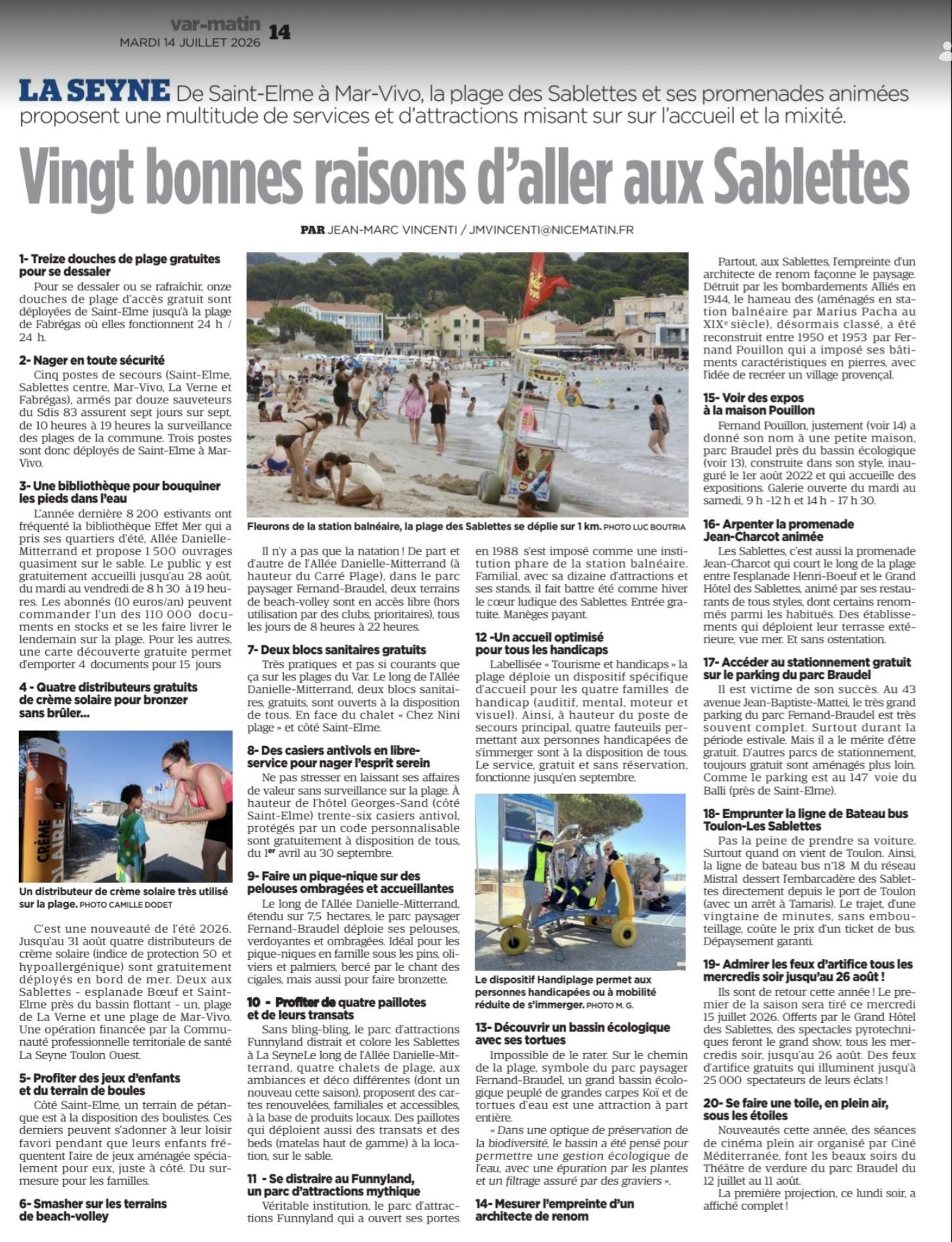 Les 20 des sablettes