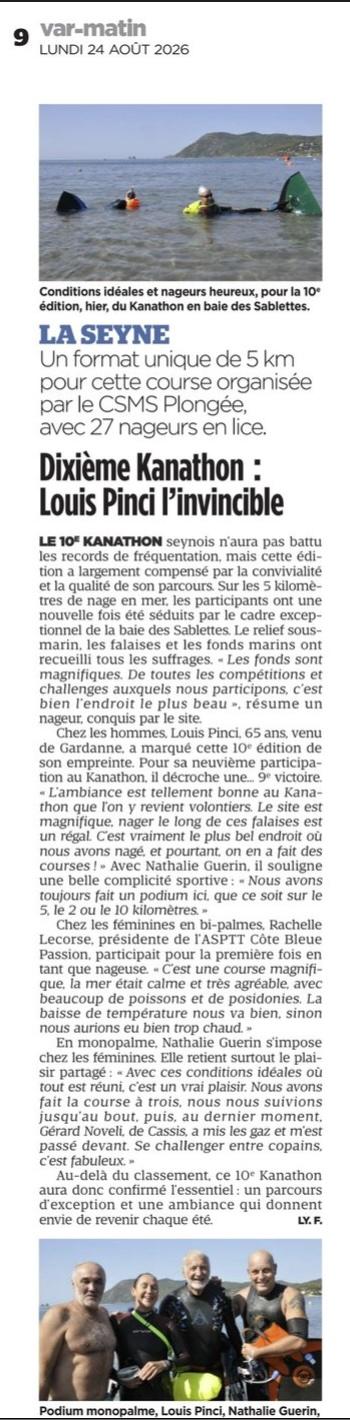nage avec des palmes